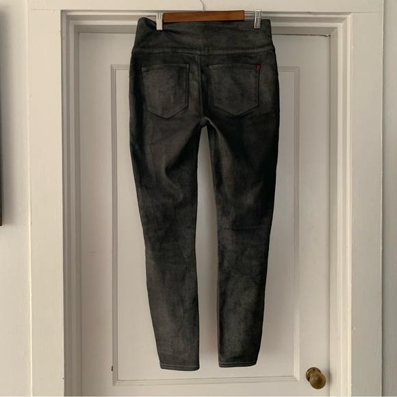 Spanx Pants Womens Medium Silver Metallic Dark Side Zipper Eye Hook Closure - Picture 4 of 13